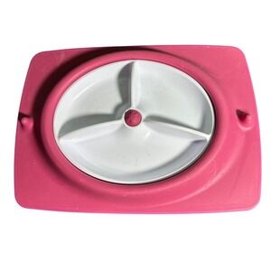 Skip Hop Zoo Little Kids Divided Plate no slip Pink‎ Food Toddler Mealtime plate